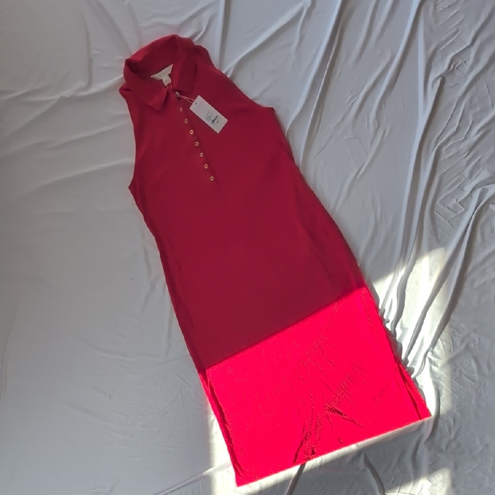 Lilly Pulitzer Vibrant Red Sleeveless Polo Dress